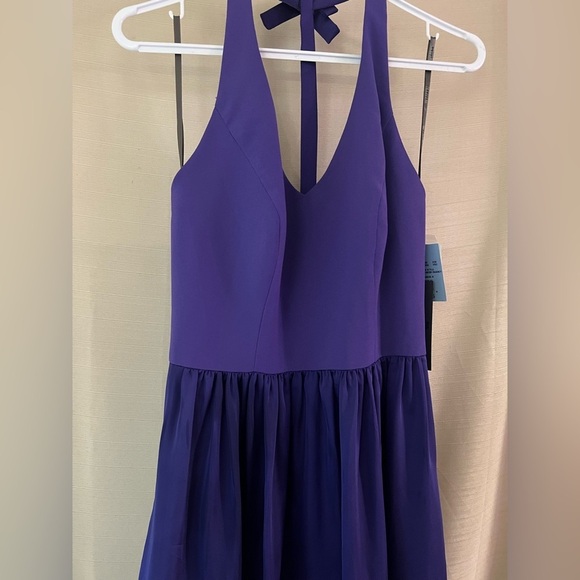 White by Vera Wang purple halter dress bow detail summer fun flowy midi - Picture 6 of 10